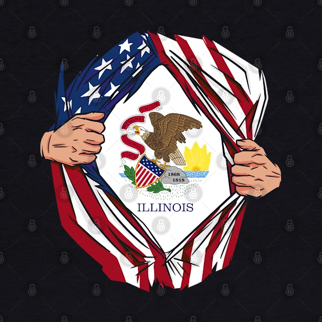 USA American Grown Illinois Flag by tobzz